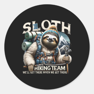 Sloth Hiking Team Nature Activities Lovers Sloth H Classic Round Sticker