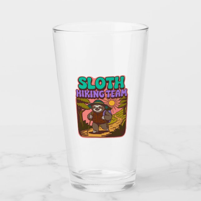 Sloth Hiking Team Oversized T-Shirt Glass (Front)