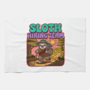 Sloth Hiking Team Oversized T-Shirt Tea Towel