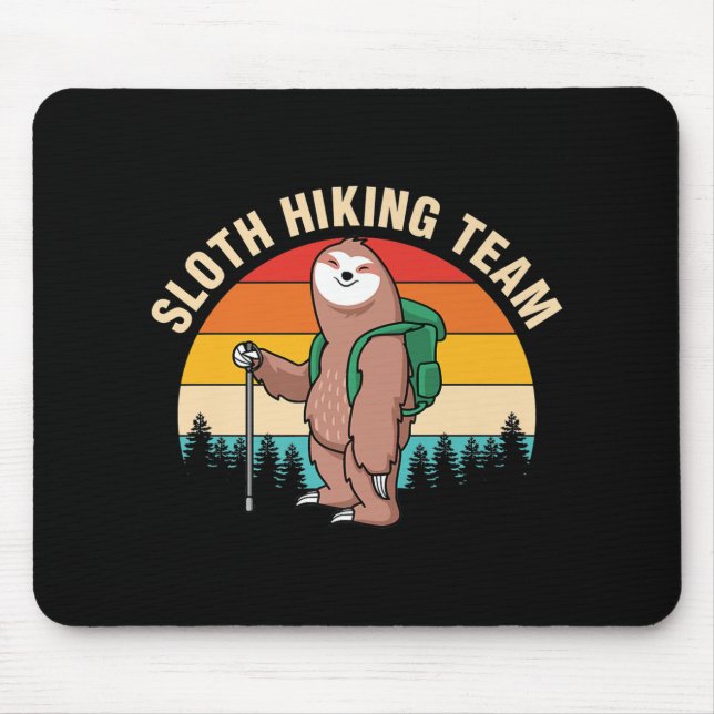 Sloth Hiking Team Sloth Adventure Hiking Mouse Pad (Front)