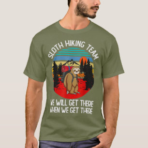 Sloth Hiking Team We Will Get There Retro T-Shirt