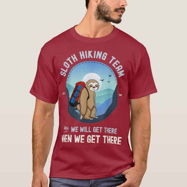Sloth Hiking Tshirt Sloth Hiking Team (Front)