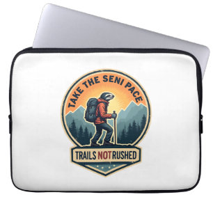 Sloth Hiking Vintage Shirt Funny Slow Trail Design Laptop Sleeve