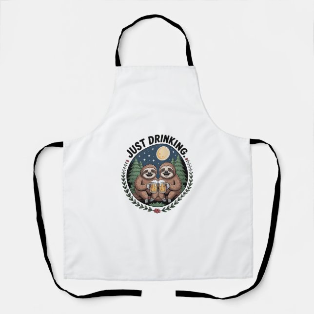 Sloth Hiking with Drinking Team Apron (Front)