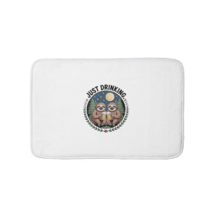Sloth Hiking with Drinking Team Bath Mat