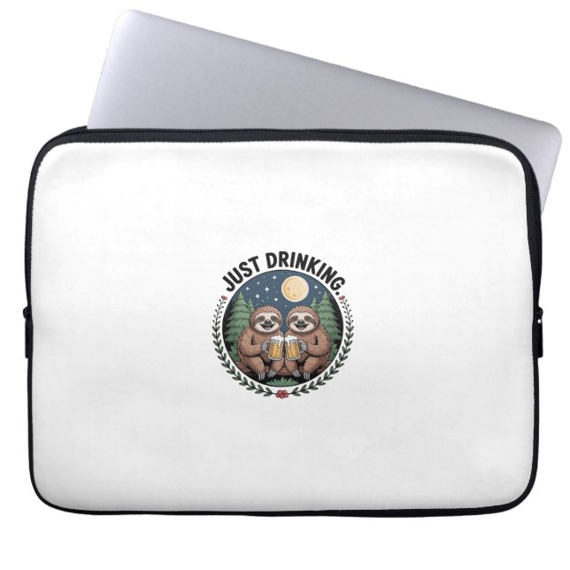 Sloth Hiking with Drinking Team Laptop Sleeve (Front)