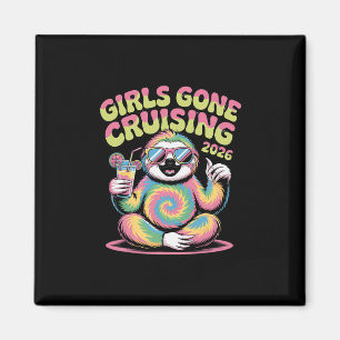 Sloth Hippie Girls Gone Cruising 2026 Cruise Vacat Magnet