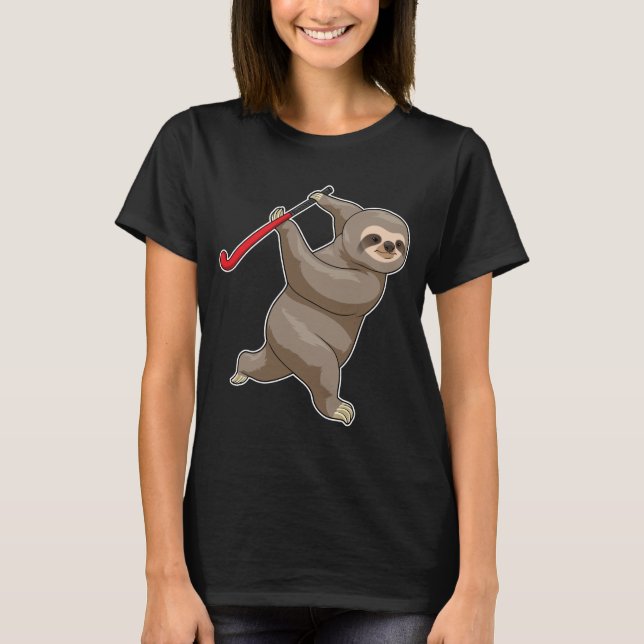 Sloth Hockey Hockey bat T-Shirt (Front)