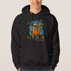 Sloth Holding Puzzle Piece Heart Cute Sloth Autism Hoodie