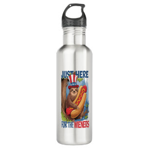 Sloth Hot Dog 4th of July BBQ 710 Ml Water Bottle