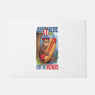 Sloth Hot Dog 4th of July BBQ Doormat