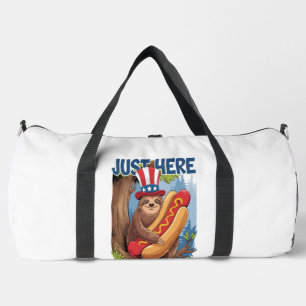 Sloth Hot Dog 4th of July BBQ Duffle Bag