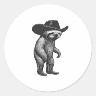 Sloth Howdy Sloth Classic Round Sticker