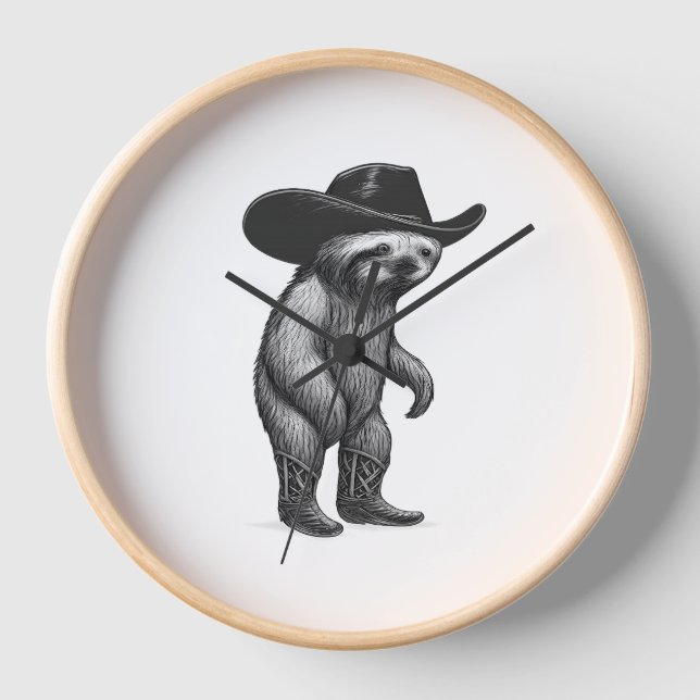 Sloth Howdy Sloth Clock (Front)
