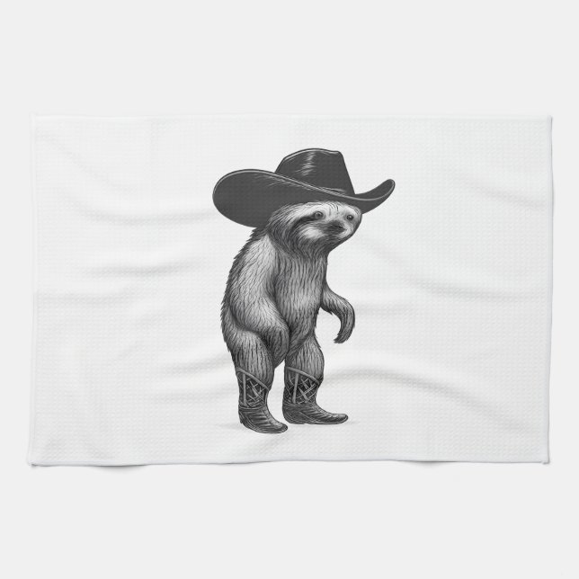 Sloth Howdy Sloth Tea Towel (Horizontal)