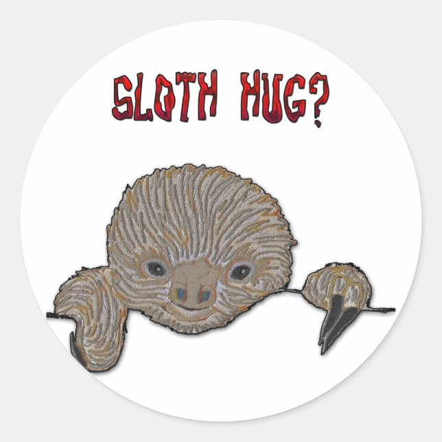 Sloth Hug Baby Sloth Classic Round Sticker (Front)
