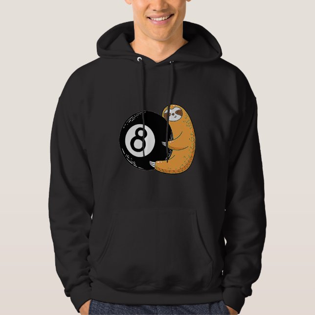 Sloth Hug Ball Billiard Fan Sports Player Hoodie (Front)