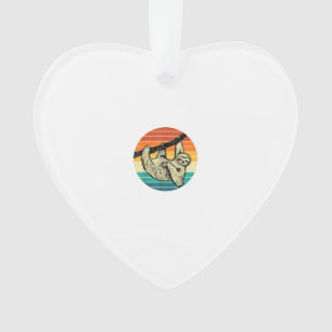 Sloth Hugging Branch - Retro Vintage Animal Lover Ornament