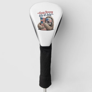 Sloth Hugging Flag 4th of July Golf Head Cover
