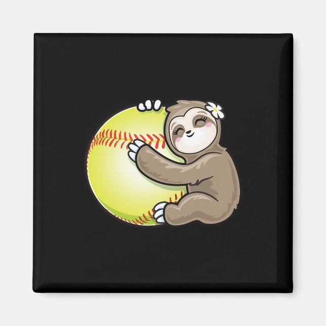 Sloth Hugging Ll Cute Girl Softll  Magnet (Front)