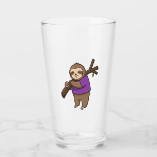 Sloth Hugging Tree Branch Wearing Purple Glass