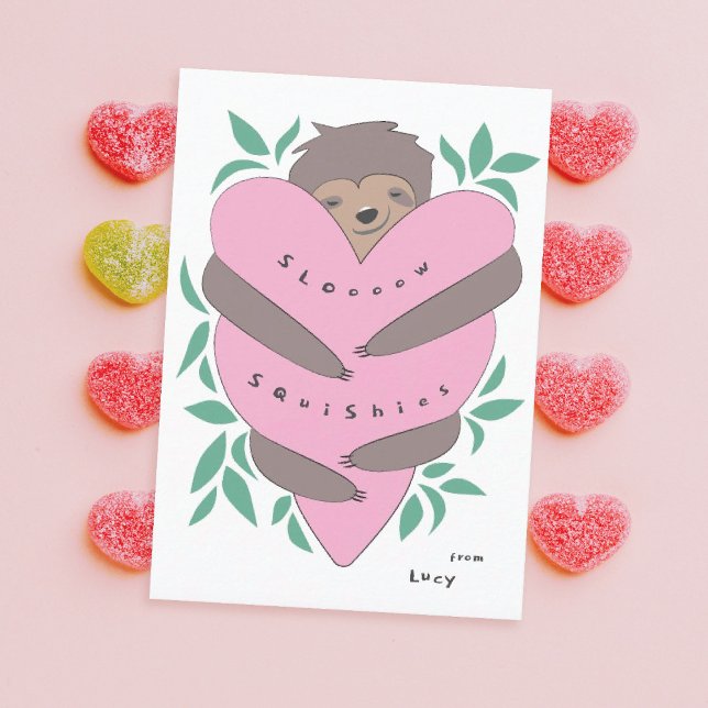 Sloth Hugs Classroom Valentine's Day Card (Creator Uploaded)