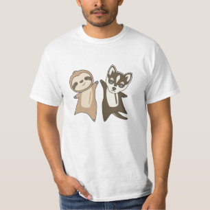 Sloth Husky Dog Animal Friends Children T-Shirt