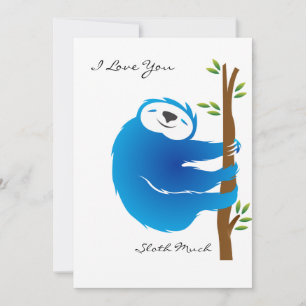 Sloth I Love You So Sloth Valentine's Day Card
