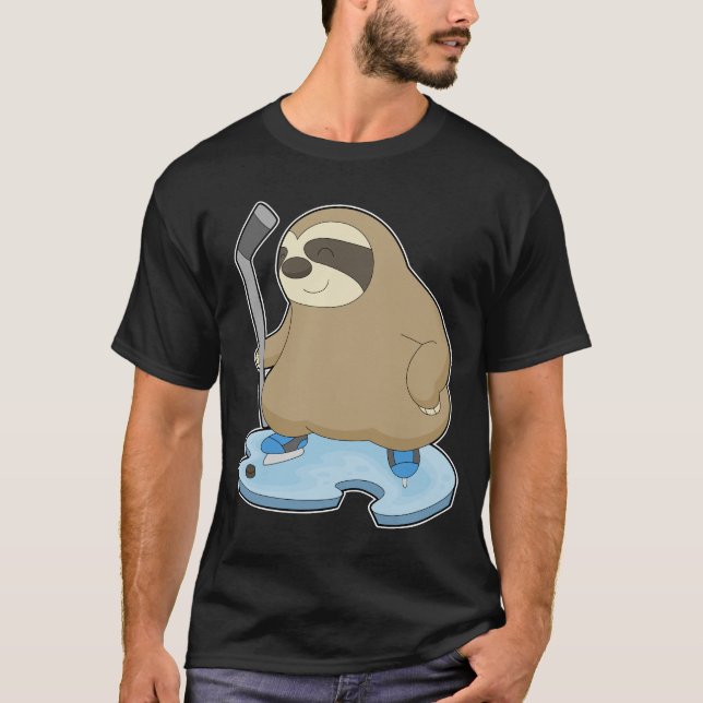 Sloth Ice hockey Ice hockey stick T-Shirt (Front)