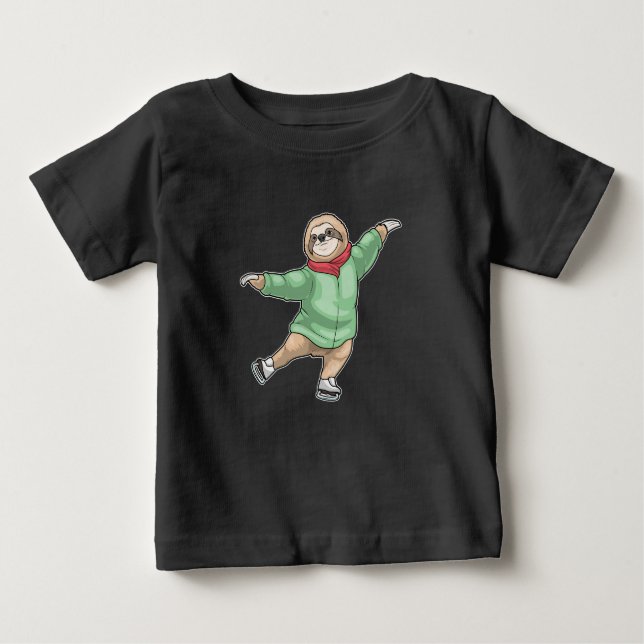 Sloth Ice skating Ice skates Baby T-Shirt (Front)