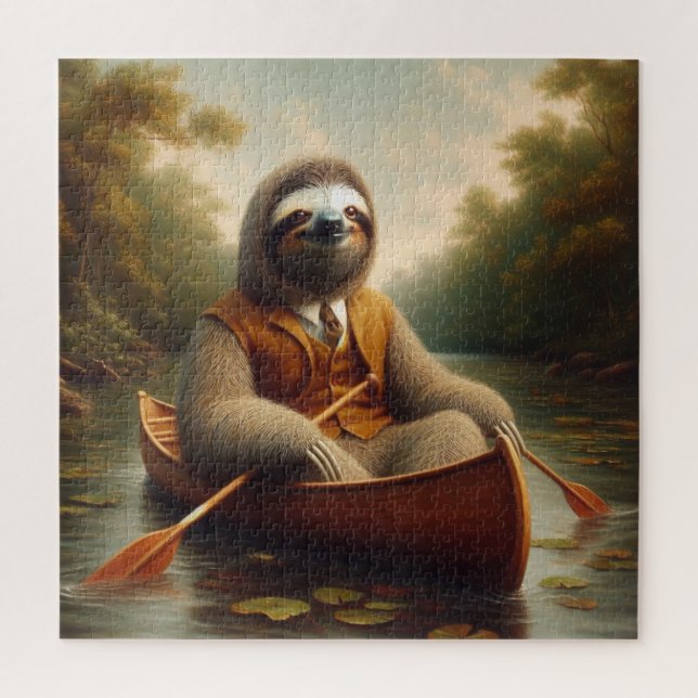 Sloth In A Canoe Jigsaw Puzzle (Vertical)
