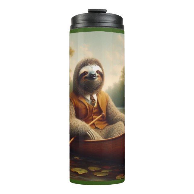 Sloth In A Canoe Thermal Tumbler (Front)