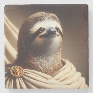 Sloth in Ancient Rome Stone Coaster