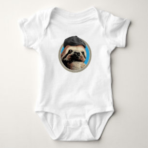 Sloth (in Baker Boy hat) Baby Bodysuit