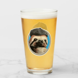 Sloth (in Baker Boy hat) Glass