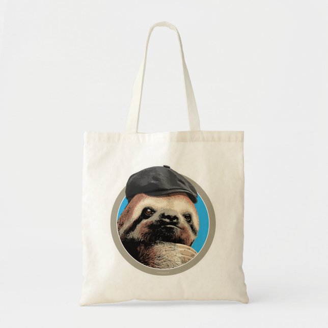 Sloth (in Baker Boy hat) Tote Bag (Front)