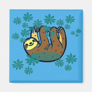 Sloth in Cecropia Tree Magnet
