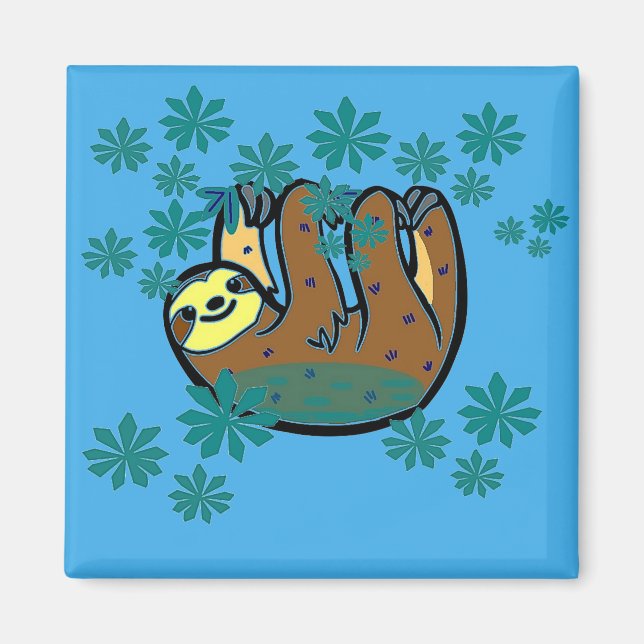 Sloth in Cecropia Tree Magnet (Front)