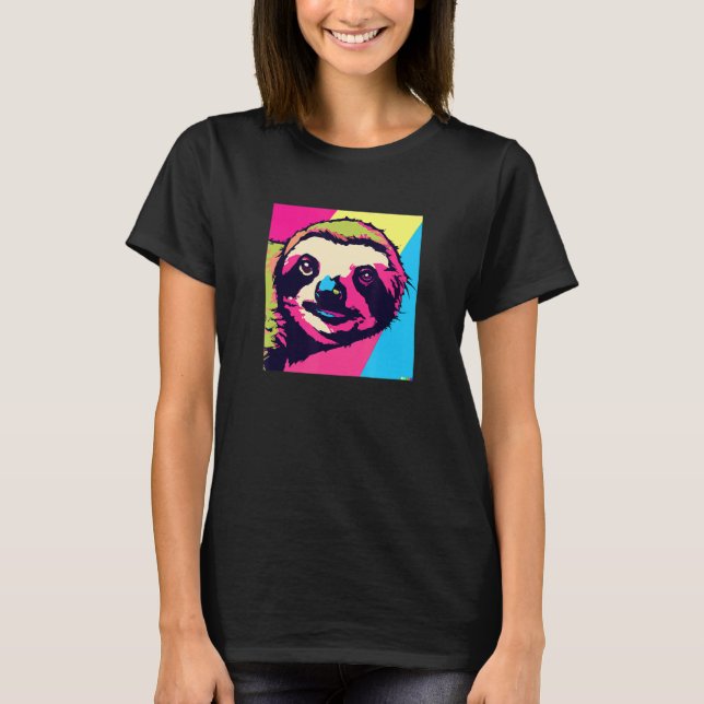 Sloth in Pop Style T-Shirt (Front)