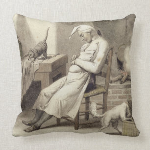 Sloth in the Kitchen, from a series of prints depi Cushion