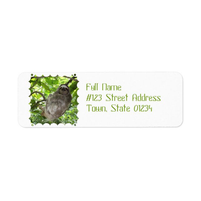 Sloth in Tree Return Address Label (Front)