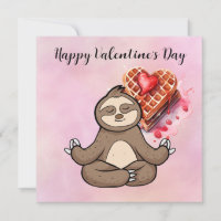 Sloth in Yoga Class on Valentine's Day