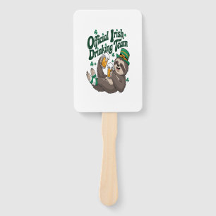 Sloth Irish Drinking St Patrick's Day Hand Fan
