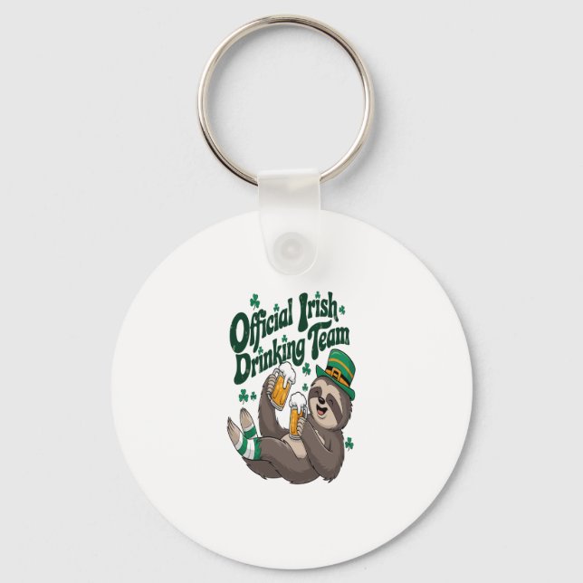 Sloth Irish Drinking St Patrick's Day Key Ring (Front)