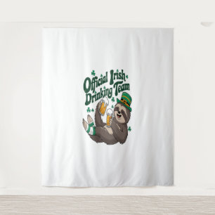 Sloth Irish Drinking St Patrick's Day Tapestry
