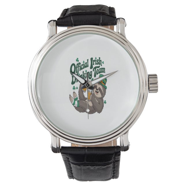 Sloth Irish Drinking St Patrick's Day Watch (Front)