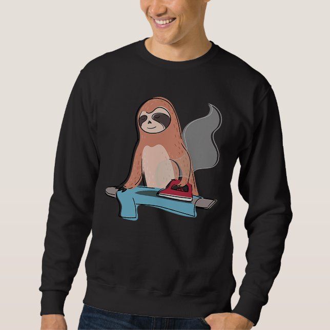 Sloth Ironing Household Lazy Cute Sloth Sweatshirt (Front)