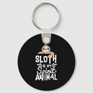 Sloth Is My Spirit Animal Funny Cute Keychain