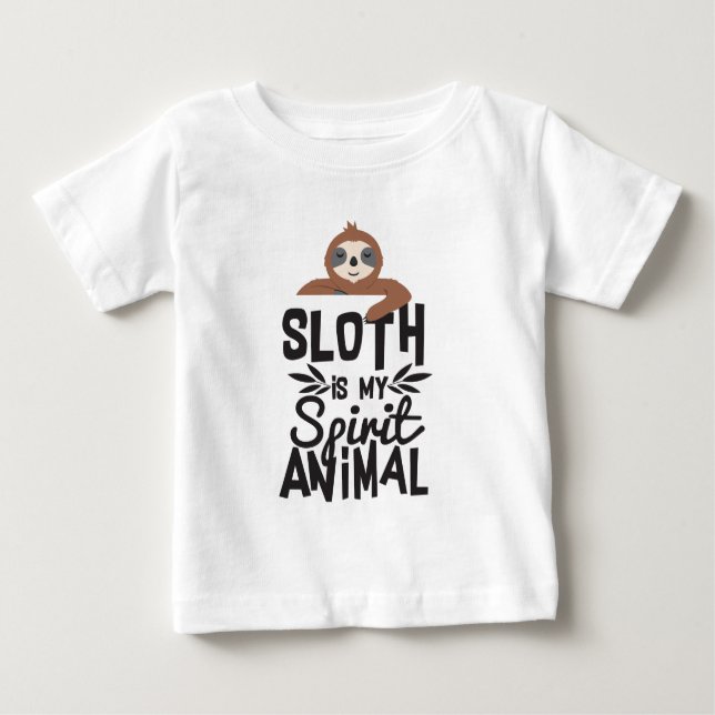 Sloth Is My Spirit Animal Funny Cute Quote T Shirt (Front)