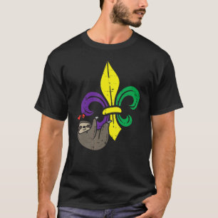 Sloth Jester Lazy Mardi Gras Carnival Men Women Ki T-Shirt